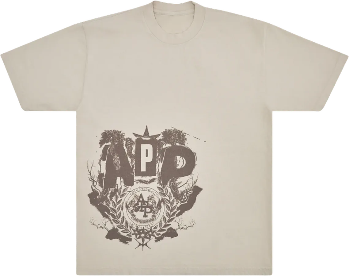 University crest tee, bone