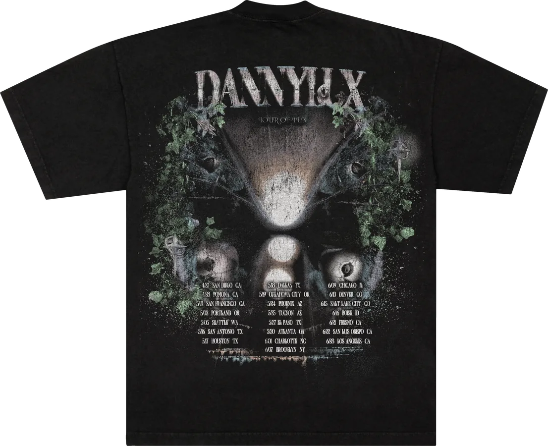 Routing tee, rear, dates set under the wordmark